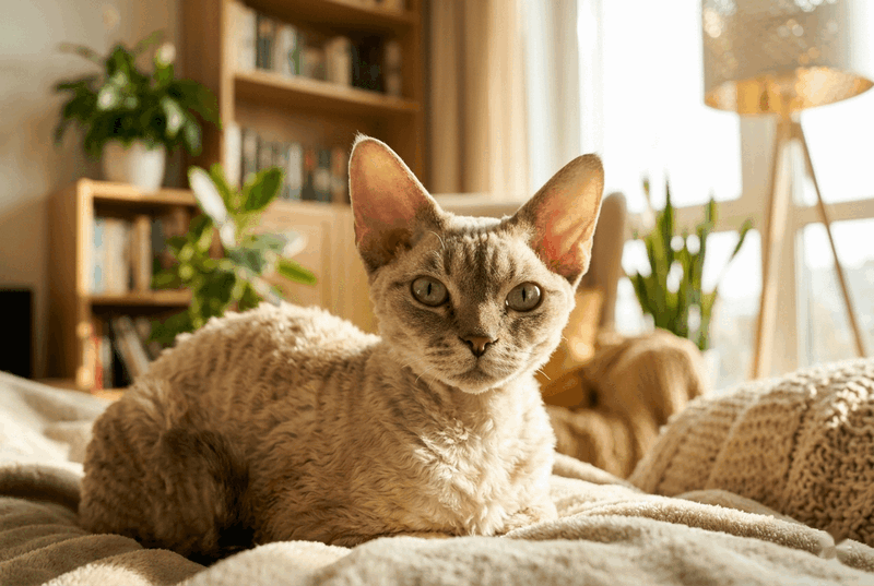 кошка породы девон-рекс для квартиры фото