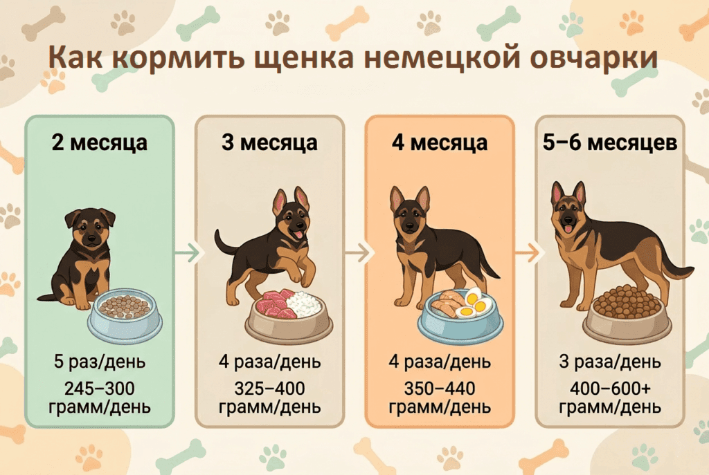 рацион щенка овчарки фото