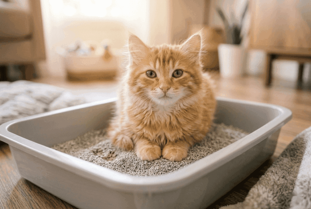котёнок приучен к лотку