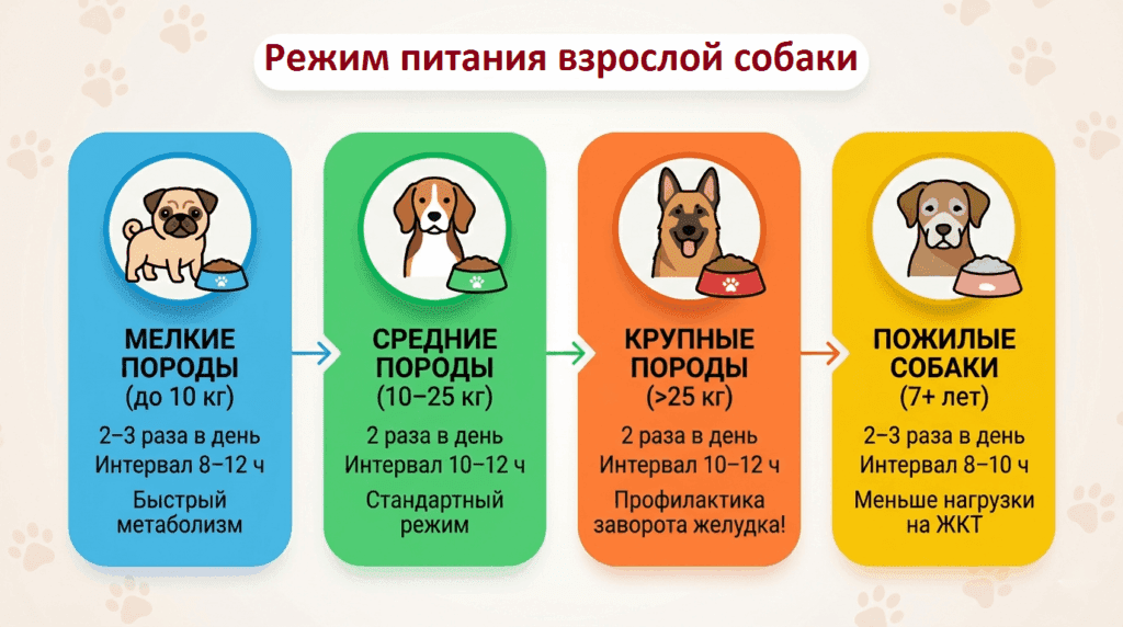 режим питания взрослой собаки инфографика